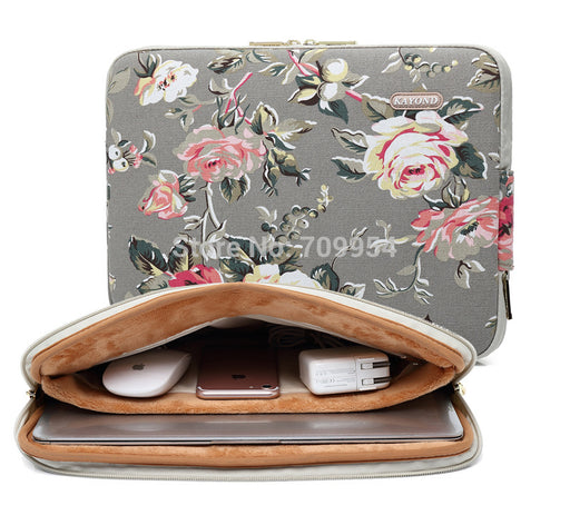 Canvas Flower Laptop Case Pouch 11"11.6"13"14"15"15.6"